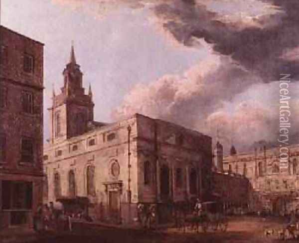 St Lawrence Jewry and the Guildhall Oil Painting - Malton, Thomas
