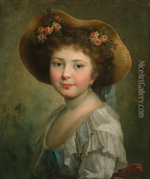 Portrait of a girl Oil Painting - Johann Friedrich August Tischbein