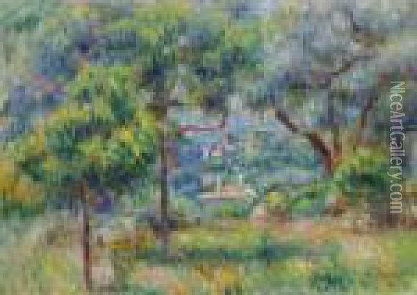 Le Village De Cagnes Vu De La Terrase Des Collettes Oil Painting - Pierre Auguste Renoir