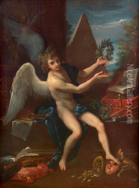 Le Genie Des Arts Oil Painting - Giuseppe Bartolomeo Chiari