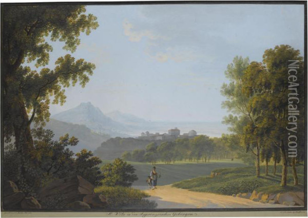 View Of St. Vito, Schaffhausen Oil Painting - Johann Heinrich Bleuler I