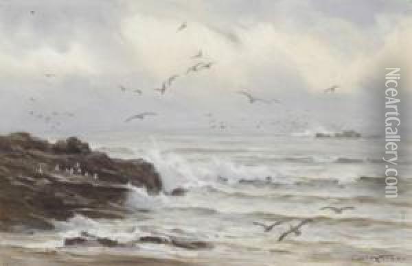 Coastal Seas Oil Painting - Charles Mottram