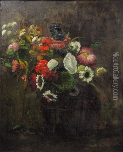 Field Flowers Oil Painting - Ion Marinescu-Valsan