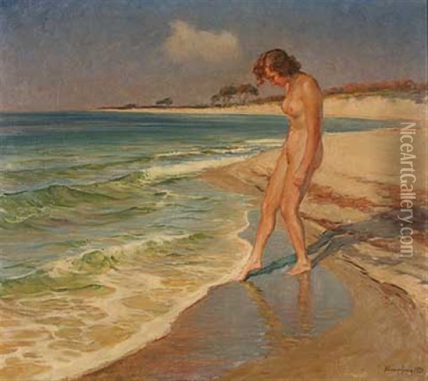 Kaltes Wasser Oil Painting - Wilhelm Hempfing