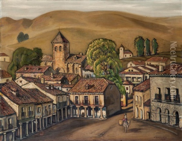 Pueblo De Castilla Oil Painting - Francisco Sancha Lengo