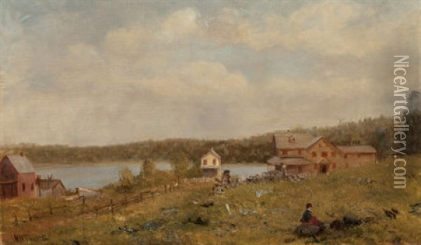 Lake Eagles Mere Oil Painting - Newbold Hough Trotter