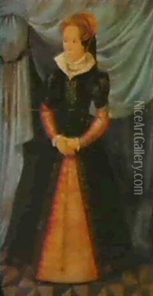 Portrait Of Mary Tudor Oil Painting - Antonis Mor Van Dashorst