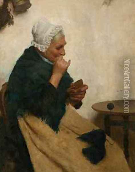 A Pinch of Snuff Oil Painting - Edwin Harris
