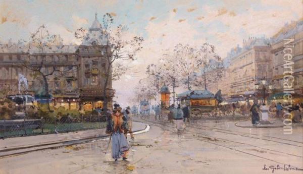 La Place Pigalle Oil Painting - Eugene Galien-Laloue