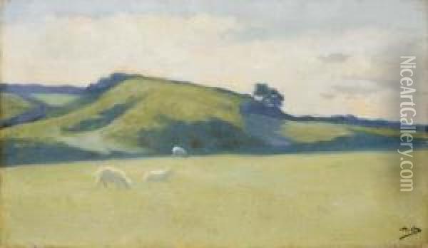 Paysage Aux Moutons Oil Painting - Alphonse Osbert