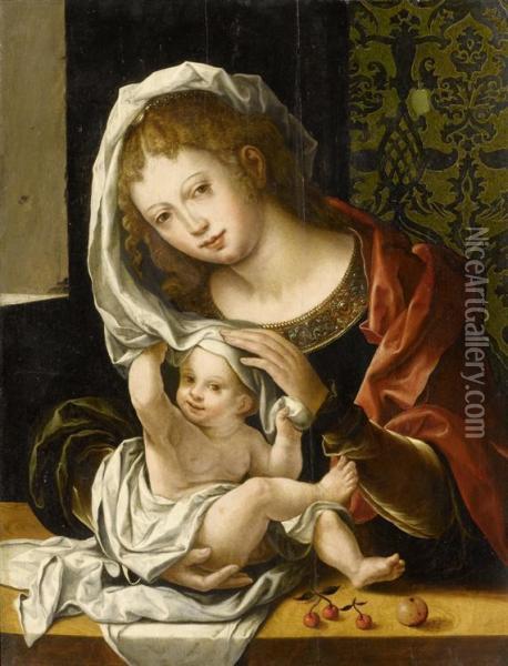 Madonna And Child Oil Painting - Jan Mabuse