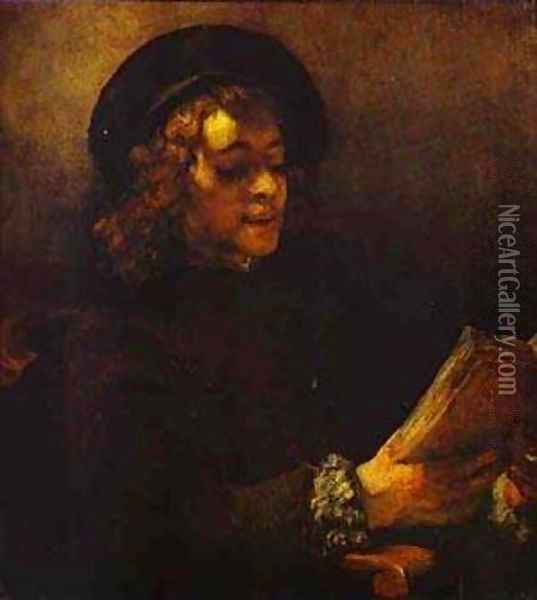 Portrait Of Titus Reading 1656-57 Oil Painting - Harmenszoon van Rijn Rembrandt