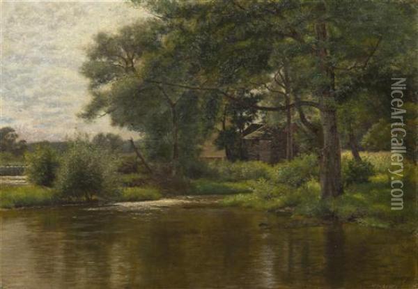 Cabin Near The River Oil Painting - William Crothers Fitler