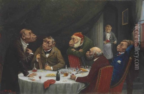 After Dinner Discourse Oil Painting - William Holbrook Beard