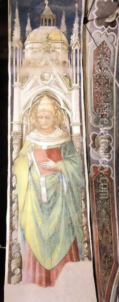 St Gregory the Great Oil Painting - Bicci Di Lorenzo