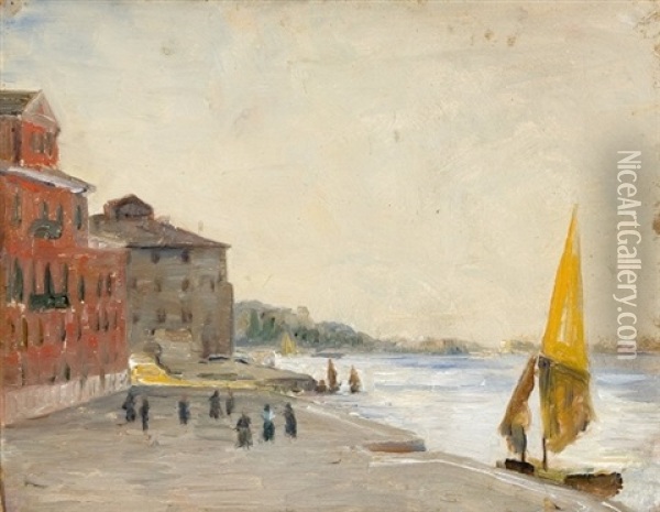Parti Fra Riva Degli Schiavoni, Venezia Oil Painting - Johan Rohde