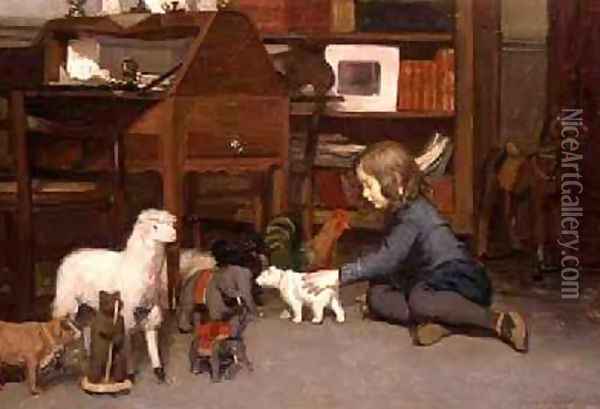 Favourite Toys 1902 Oil Painting - Francois Henri Morisset