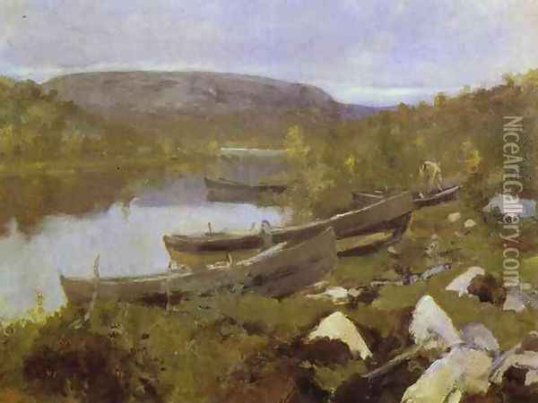 St. Triphon's Brook in Pechenga, 1894 Oil Painting - Konstantin Alexeievitch Korovin