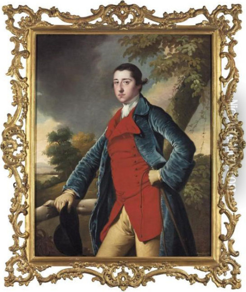 Portrait Of Francis Burdett, Three-quarter-length Oil Painting - Josepf Wright Of Derby