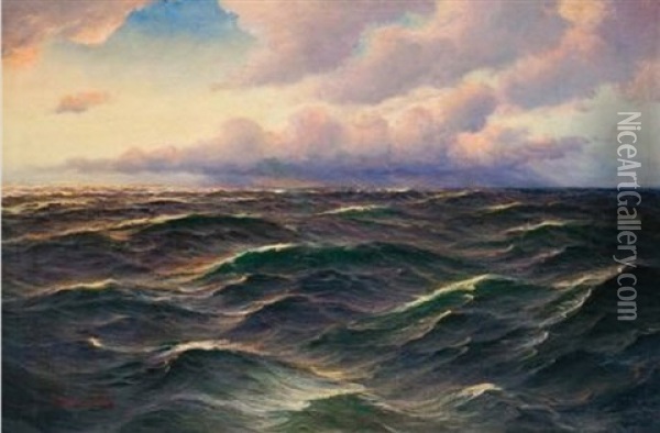 Abendliche See Oil Painting - Alfred Serenius Jensen