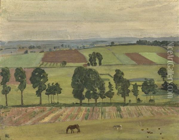 Glastonbury Plain Oil Painting - William Nicholson