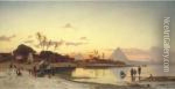 Sunset On The Nile, Cairo Oil Painting - Hermann David Salomon Corrodi
