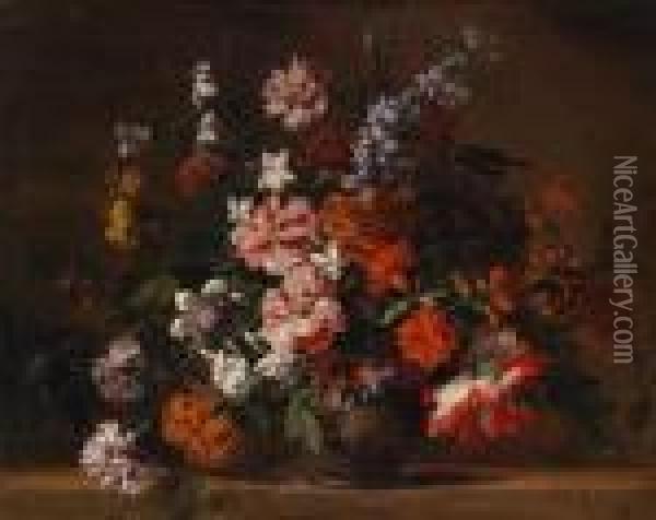 Ein Blumenstillleben Oil Painting - Jean-Baptiste Monnoyer