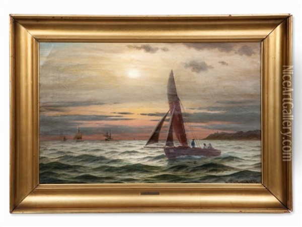 Sailing Ships, Denmark Oil Painting - Christian Frederic Eckardt