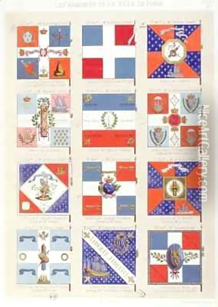 Flags of the various Districts of Paris Oil Painting - Benard