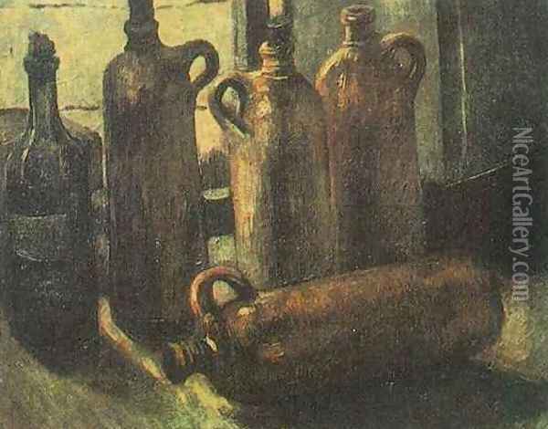 Still Life With Five Bottles Oil Painting - Vincent Van Gogh