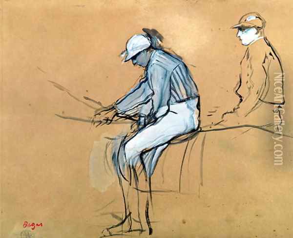 Jockeys 3 Oil Painting - Edgar Degas