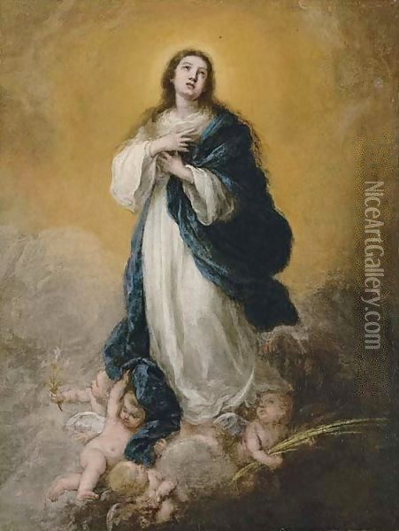 Immaculate Conception c. 1678 Oil Painting - Bartolome Esteban Murillo
