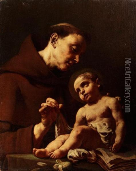Der Heilige Antonius Von Padua Mit Dem Jesusknaben Oil Painting - Domenico Maggiotto