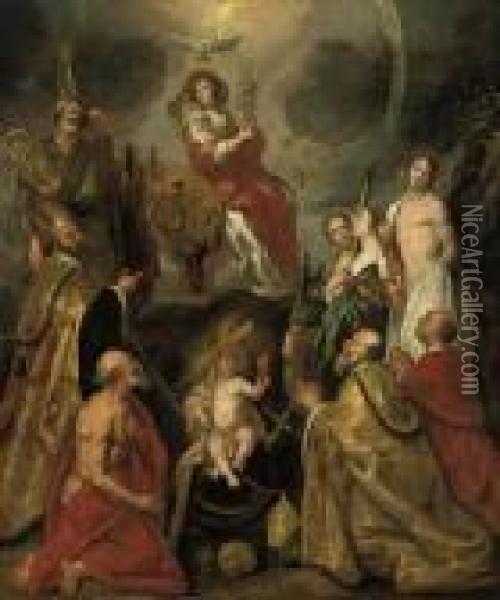 The Veneration Of The Eucharist Oil Painting - Jacob Jordaens
