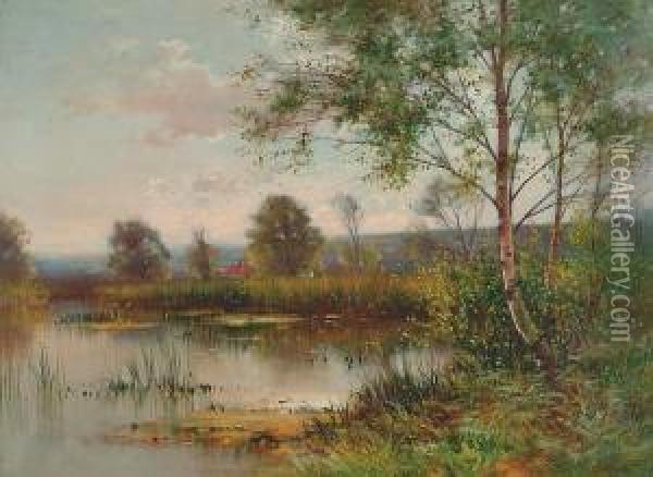 The Backwater Oil Painting - Ernest Parton