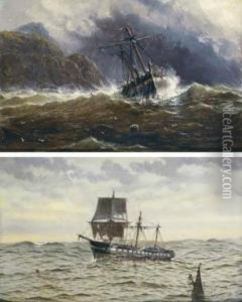 Heavy Seas Oil Painting - H. Forrest