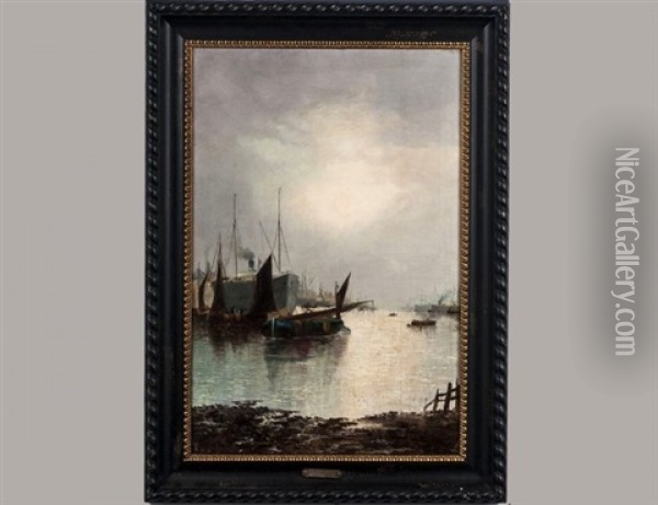 Amsterdam Harbor Oil Painting - Hendrik Hulk