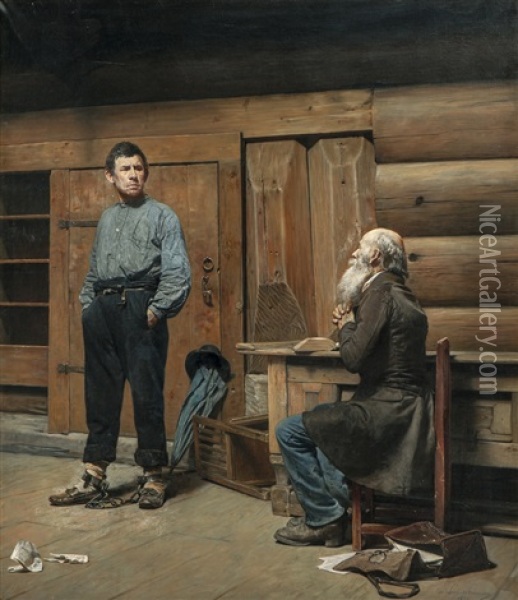 En Forherdet 1896 Oil Painting - Karl Frederick Sundt-Hansen