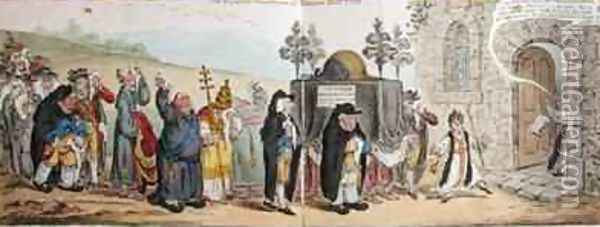 The Funeral Procession of Broad Bottom Oil Painting - James Gillray