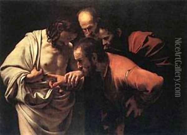 The Incredulity of Saint Thomas Oil Painting - Michelangelo Merisi Da Caravaggio