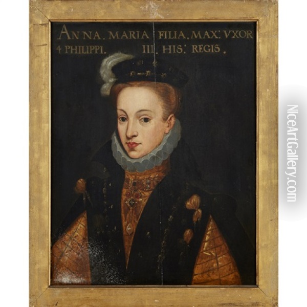 Portrait Of Anna Maria, Daughter Of Philip Iii Of Spain Oil Painting - Bartolome Gonzalez
