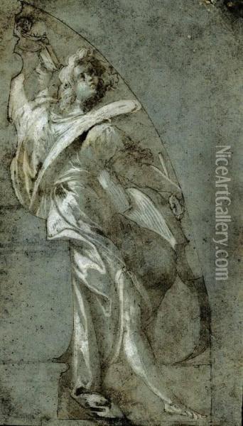 Musizierender Engel Oil Painting - Giovanni Battista della Rovere