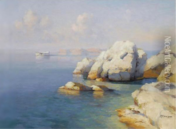 Rocky Shore Oil Painting - Aleksei Vasilievich Hanzen