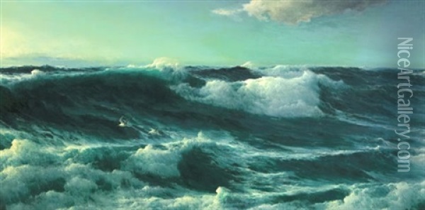 Atlantic Breakers Oil Painting - David James