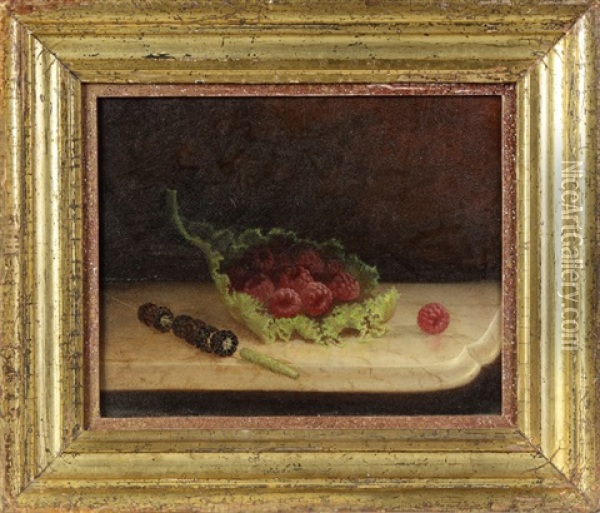 Raspberries & Blackberries Oil Painting - George Henry Hall