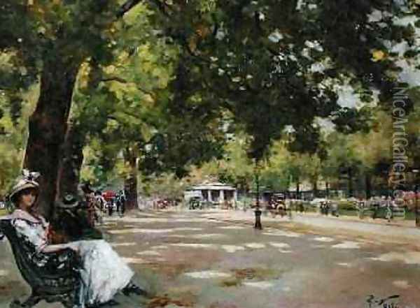 Hyde Park London 2 Oil Painting - Count Girolamo Pieri Nerli