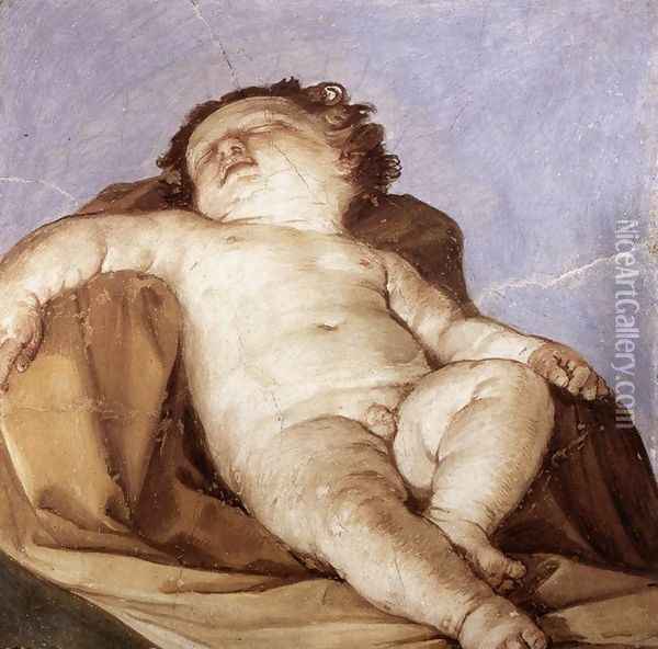 Sleeping Putto 1627 Oil Painting - Guido Reni