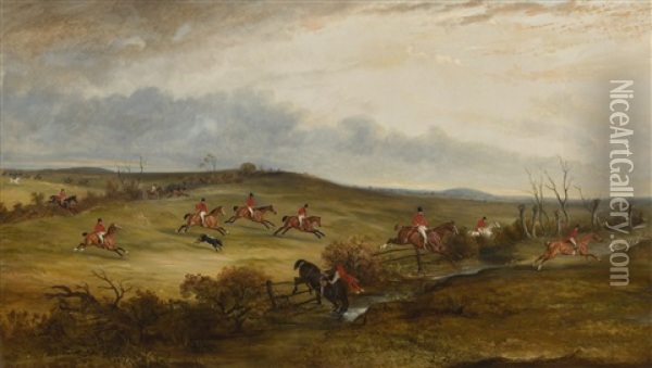 The Hunt In Full Cry Oil Painting - John E. Ferneley