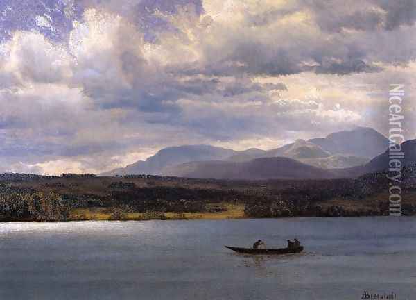 Overlook Mountain from Olana Oil Painting - Albert Bierstadt