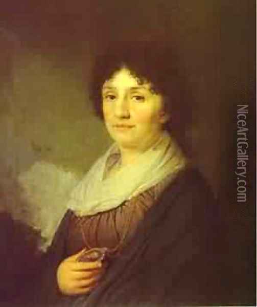 Portrait Of E N Davydova 1796 Oil Painting - Vladimir Lukich Borovikovsky